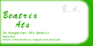 beatrix ats business card
