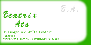 beatrix ats business card